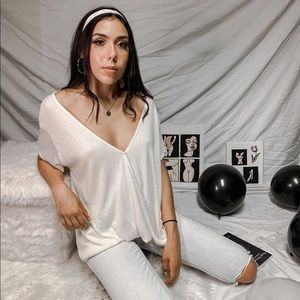 Free People White flowy top
